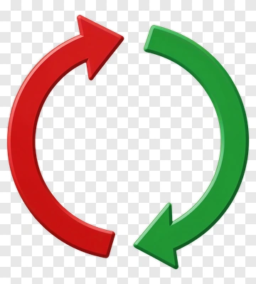 Red And Green Circular Arrow Icon PNG