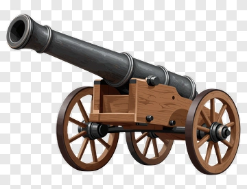 Cannon With Wooden Carriage PNG