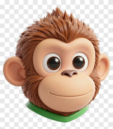 Cute Monkey Head PNG