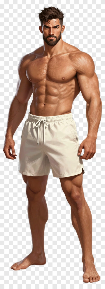 Muscular Man In White Shorts PNG