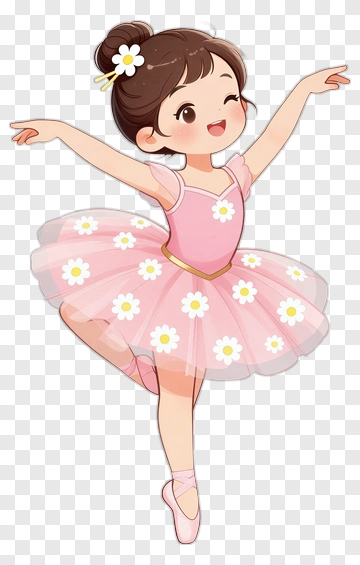 Ballerina Girl Dancing In Tutu PNG