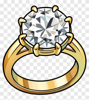 Gold Ring With Diamond PNG