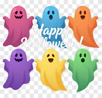 Happy Halloween Ghosts PNG