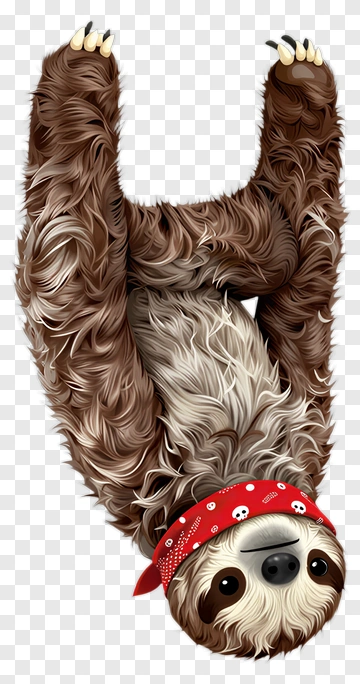 Sloth With Red Bandana PNG