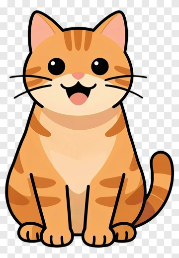 Cute Orange Tabby Cat PNG
