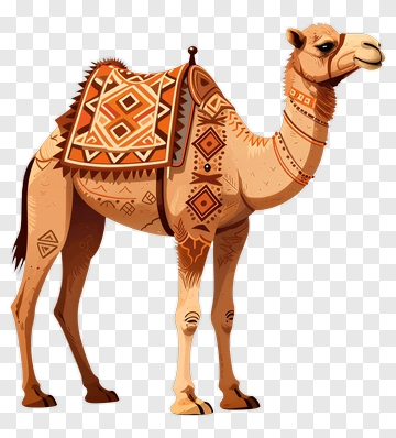 Decorated Camel With Ornamental Saddle PNG