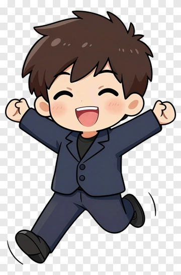 Happy Jumping Boy In Suit PNG