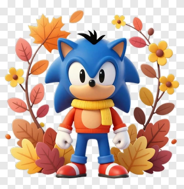 Sonic In Autumn Decor PNG