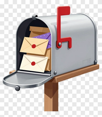 Silver Mailbox With Envelopes PNG