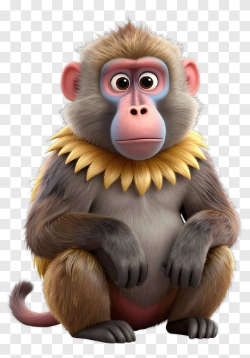 Cute Monkey With Yellow Collar PNG