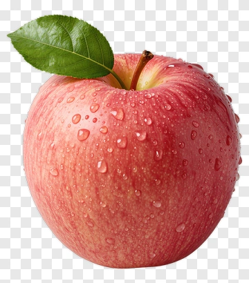 Fresh Red Apple With Leaf PNG
