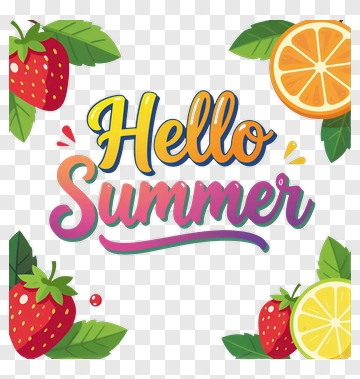 Hello Summer Seasonal Greeting PNG