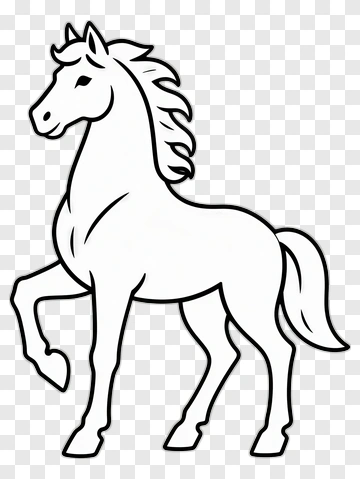 White Horse Outline PNG