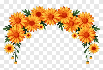 Orange Daisy Flower Arrangement PNG