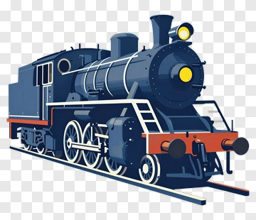 Steam Locomotive On Rails PNG