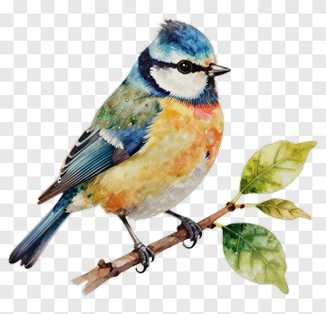 Blue Tit Bird On Branch PNG