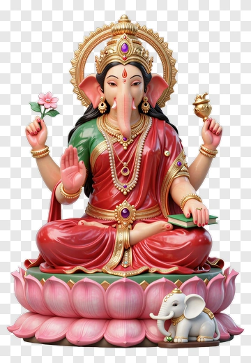 Ganesha Statue With Lotus Base PNG
