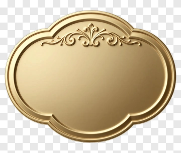 Gold Plaque With Ornate Scrollwork PNG