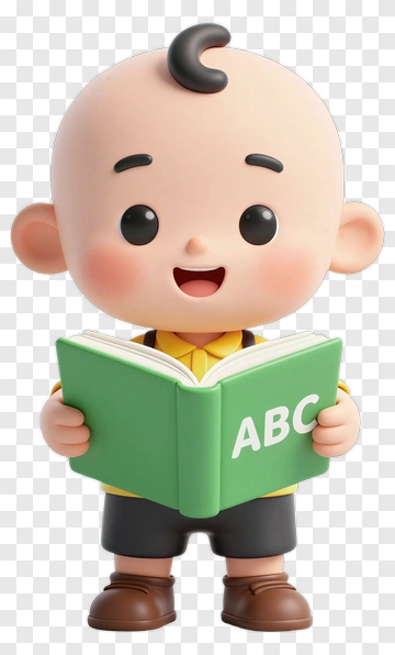Child Reading ABC Book PNG
