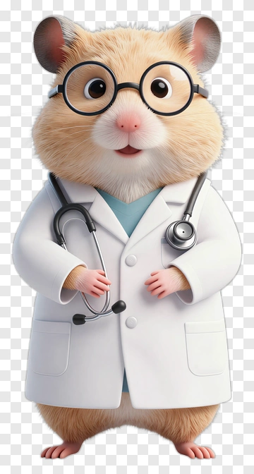 Funny Cartoon Hamster Doctor With Stethoscope PNG