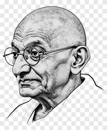 Portrait Of Mahatma Gandhi PNG