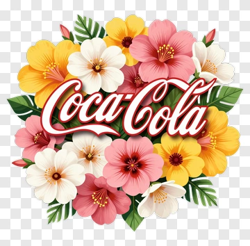 Coca-Cola Logo Surrounded By Flowers PNG