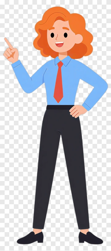 Cartoon Teacher Pointing At Blackboard PNG