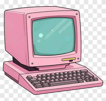 Pink Retro Computer PNG