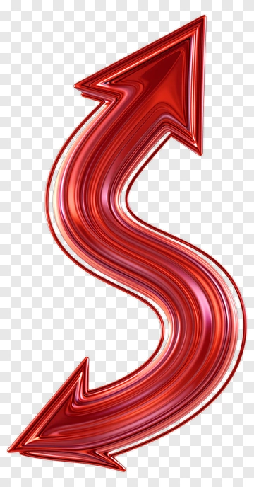 Red 3D S-shaped Arrow PNG