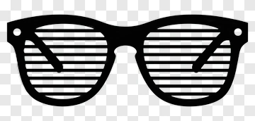 Black And White Striped Glasses PNG