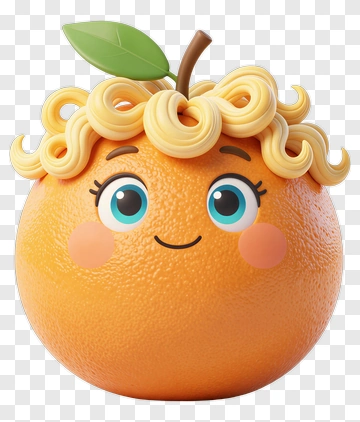 Cute Orange Cartoon Character PNG