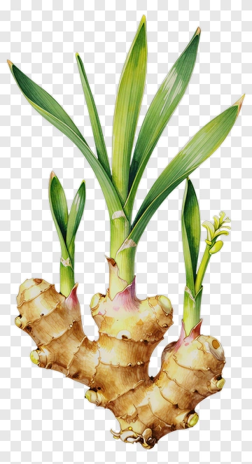 Ginger Plant With Green Leaves PNG