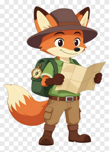 Adventurous Fox Explorer PNG