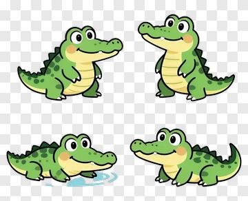 Cute Cartoon Crocodile PNG