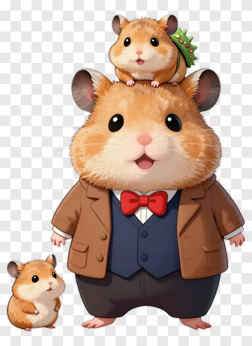 Hamster In Suit With Bow Tie PNG