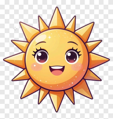 Cute Cartoon Sun With Big Eyes PNG