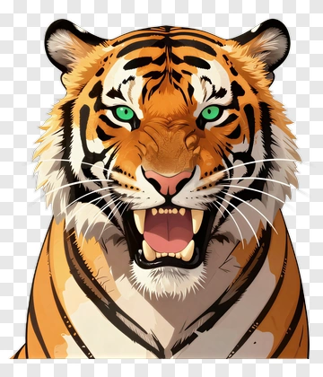 Tiger With Green Eyes PNG