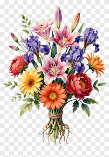 Watercolor Flower Bouquet PNG