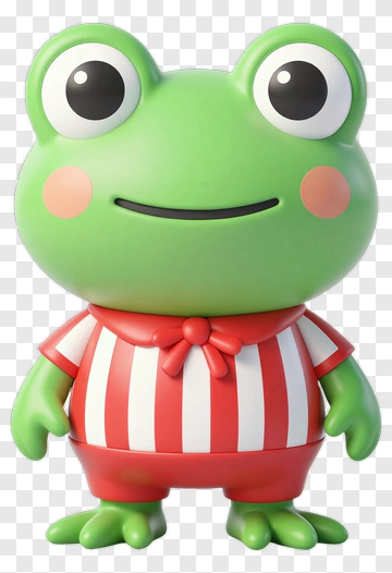 Cute Green Frog Toy PNG