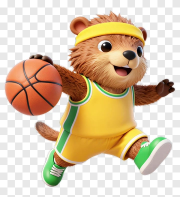 Bear Basketball Player In Action PNG