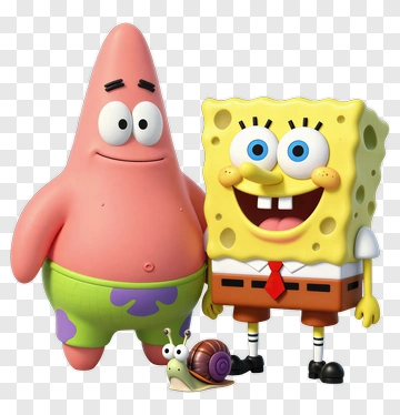SpongeBob And Patrick With A Snail PNG