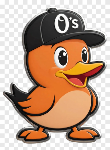 Playful Orange Duck Mascot PNG