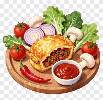 Delicious Pie With Fresh Vegetables PNG