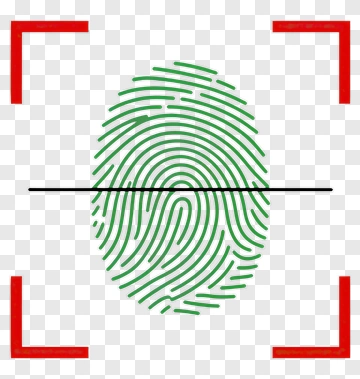 Green Fingerprint With Red Frame PNG