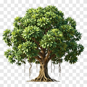 Banyan Tree With Lush Foliage And Deep Roots PNG
