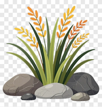 Rice Plant With Stone PNG