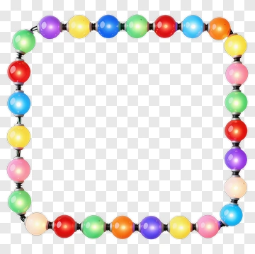 Colorful Beaded Necklace Frame PNG