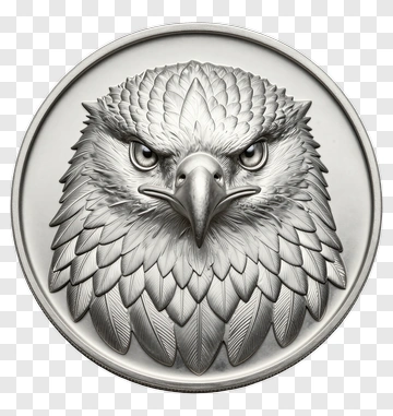 Eagle On Silver Coin PNG
