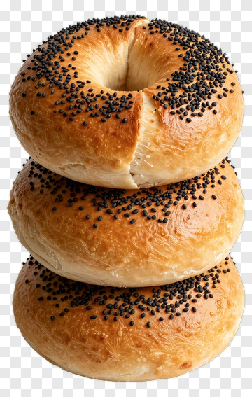 Stack Of Poppy Seed Bagels PNG