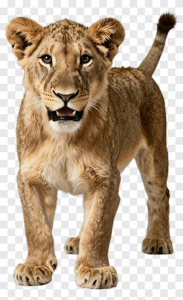 Lion Cub Standing PNG